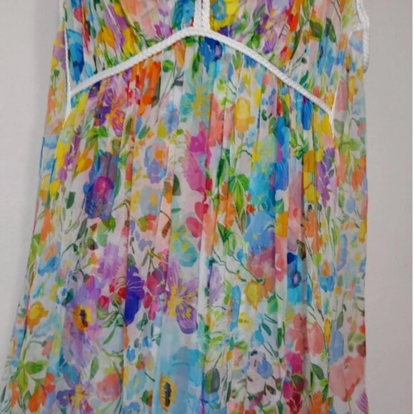 Johnny Was Jade Dylane Wild Blooms Silk Maxi Dress With Slip - Size M NEW - Picture 4 of 14